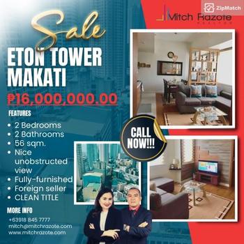 2 Bedroom Condominium Unit For Sale in Eton Tower Makati