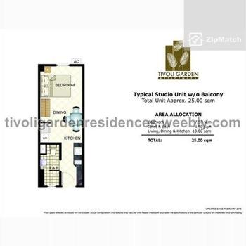 Studio Type Condominium Unit For Sale in Trivoli Garden Residences