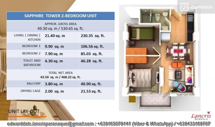                                     2 Bedroom
                                 2 Bedroom Condominium Unit For Sale in Lancris Residences big photo 8