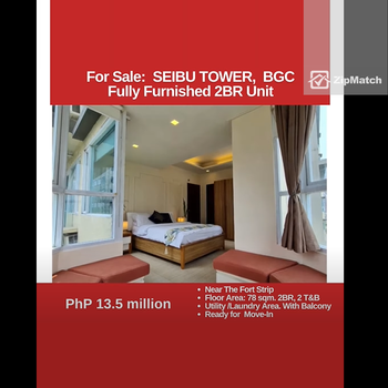 2 Bedroom Condominium Unit For Sale in Seibu Tower