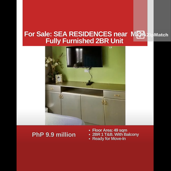 2 Bedroom Condominium Unit For Sale in Sea Residences