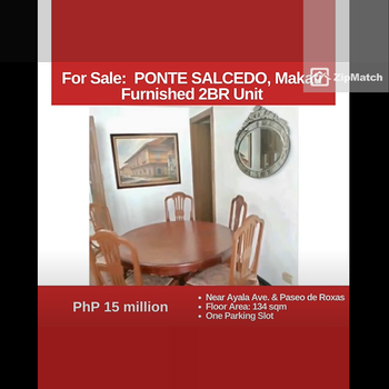 2 Bedroom Condominium Unit For Sale in Ponte Salcedo