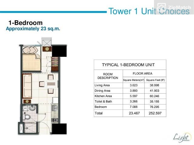                                     1 Bedroom
                                 1 Bedroom Condominium Unit For Sale in Light Residences big photo 3