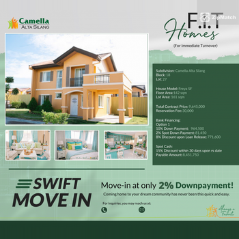 5 Bedroom House and Lot For Sale in Camella Alta Silang