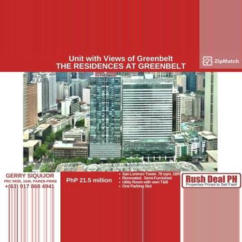 1 Bedroom Condominium Unit For Sale in The Residences at Greenbelt