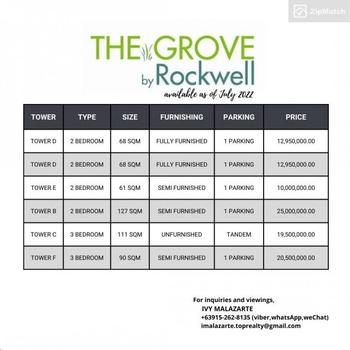 2 Bedroom Condominium Unit For Sale in The Grove By Rockwell
