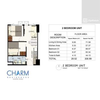 2 Bedroom Condominium Unit For Sale in CHARM Residences