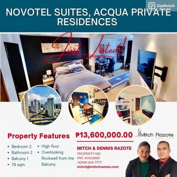 2 Bedroom Condominium Unit For Sale in Acqua Private Residences