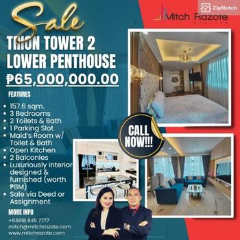 3 Bedroom Condominium Unit For Sale in The Trion Towers