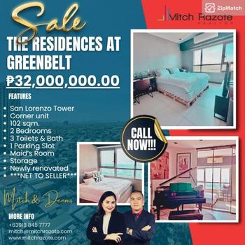 2 Bedroom Condominium Unit For Sale in The Residences at Greenbelt