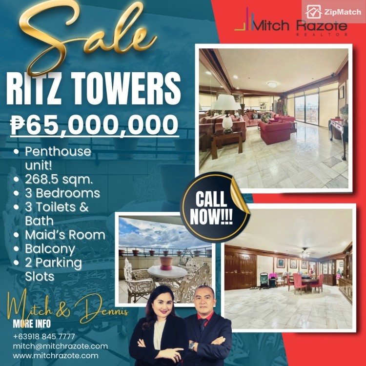                                     3 Bedroom
                                 3 Bedroom Condominium Unit For Sale in Ritz Tower big photo 1