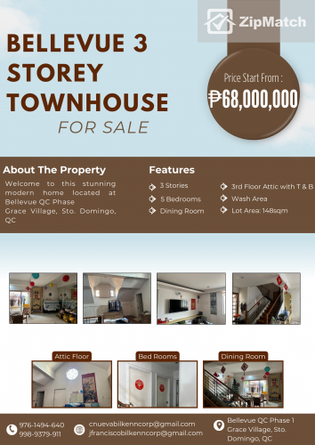                                     3 Bedroom
                                 3 Bedroom Townhouse For Sale in Bellevue Subdivision (Quezon City) big photo 1